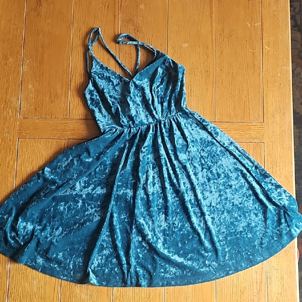 Wild Fable Teal Velvet Dress